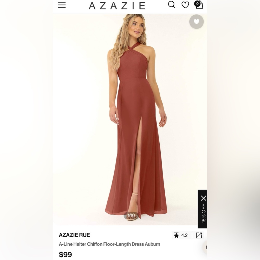 AZAZIE Rue Bridesmaid Dress in Terracotta